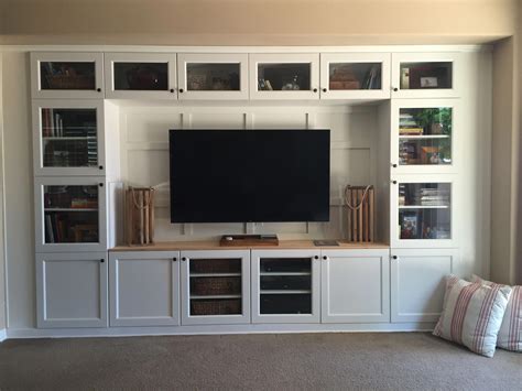 Built In Media Using Ikea Cabinets And Lumber