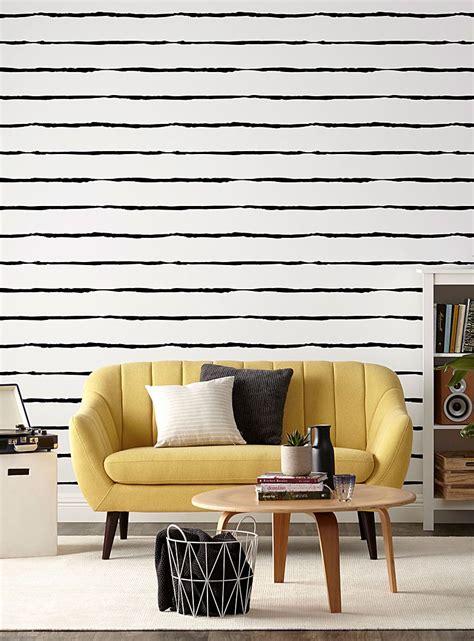 Drawn Stripe Wallpaper Strip Wallpapers Black And White With