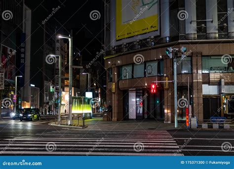 Ginza Night View Japan Tokyo Editorial Image Image Of Street Ginza