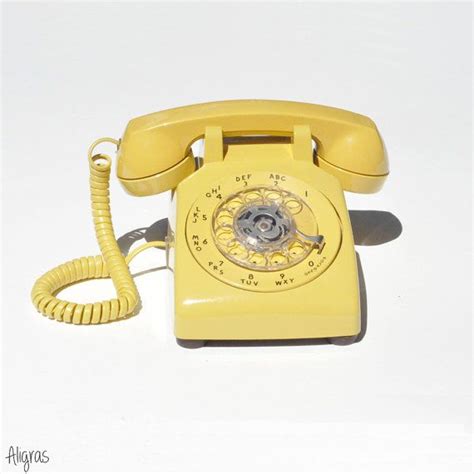 Vintage Yellow Rotary Phone • Working Telephone 1960s Telephone