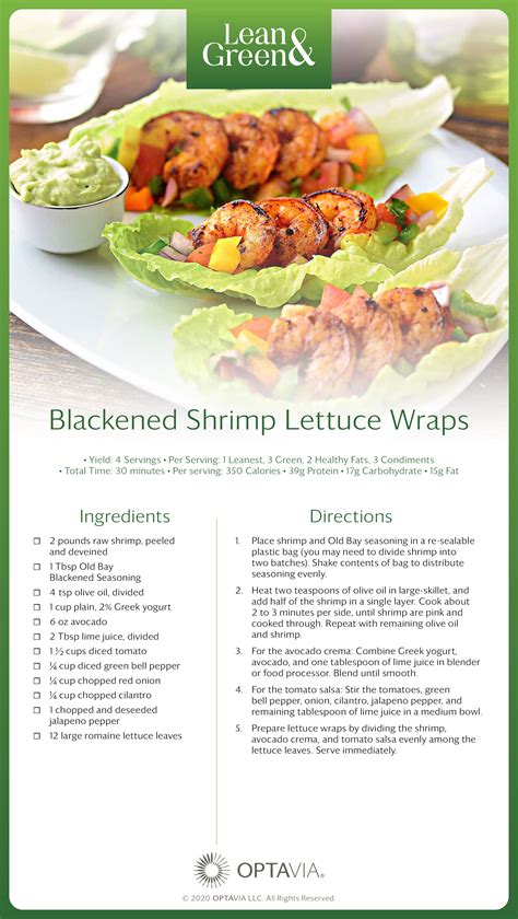 Crisp Romaine Lettuce Leaves Stuffed With Blackened Shrimp Avocado