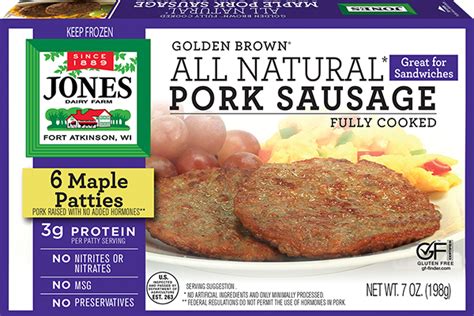 All Natural Golden Brown Maple Pork Sausage Patties Products Jones