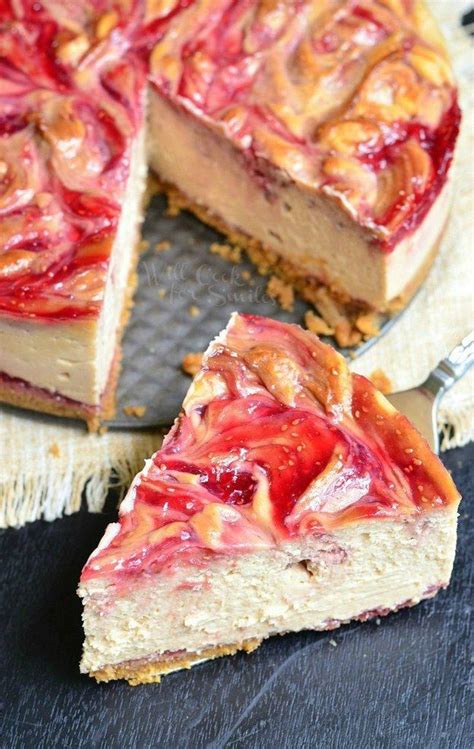 Like chocolate chip waffles, peanut butter and jelly french toast makes almost a better dessert than a breakfast. Peanut Butter and Jelly Cheesecake | Jelly cheesecake ...