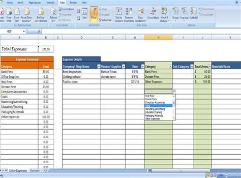 Excel Template Business Expenses Oxynuxorg