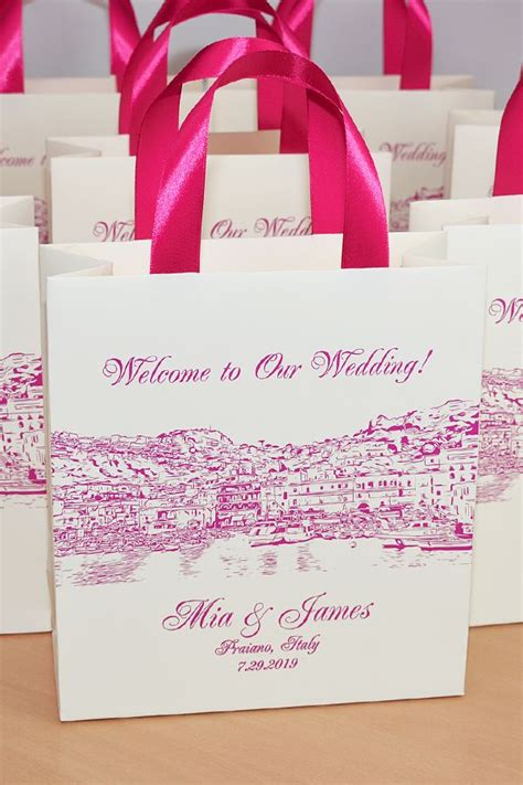 25 Destination Wedding Welcome Bags Italy Wedding Ivory And Pink Etsy