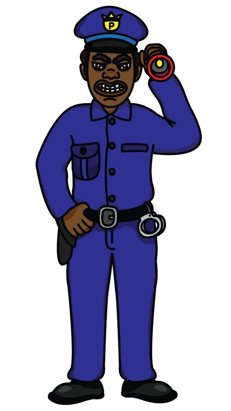 Policeman Drawing Police Cartoon Clipart Vector Man Character