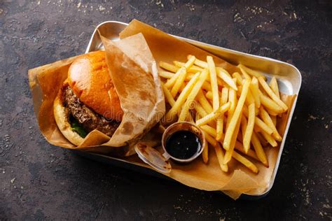 Burger And Fries Stock Image Image Of Food Dinner Cuisine 20383117
