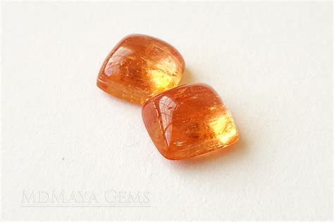 Genuine Orange Imperial Topaz Gemstones 5 26 Ct Pair Mdmaya Gems