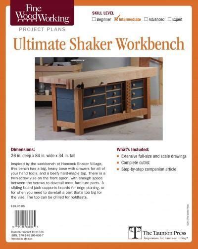 Fine Woodworkings Ultimate Shaker Workbench Plan Workbench Plan