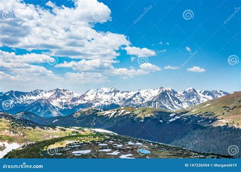 Beautiful Colorado Rocky Mountains Spring Scenery Stock Photo Image