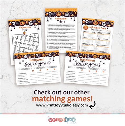 Halloween Scattergories Game Halloween Game Printable Etsy