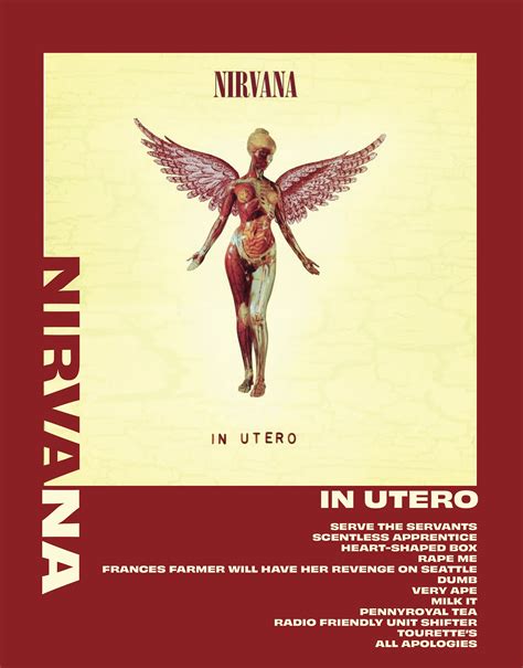 In Utero Nirvana 8 X 10 Album Poster Etsy