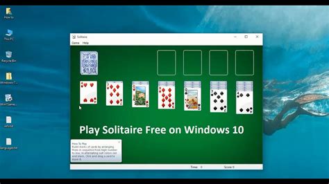 How To Play Solitaire Free On Windows 10 Youtube