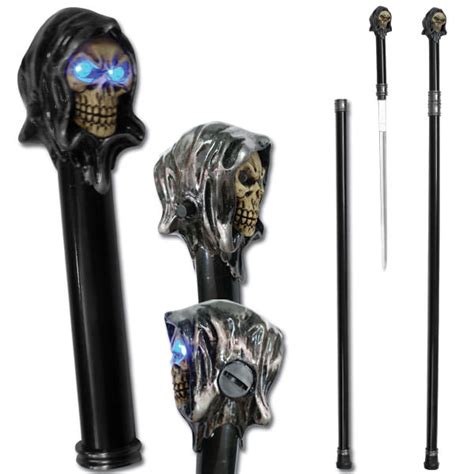 Grim Reaper Walking Cane Sword With Lights Wh3 Cs 001