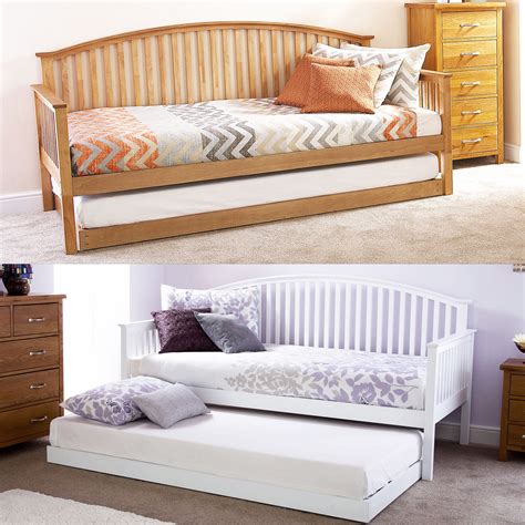 Of solid oak trundle by hillsdale bedford solid hardwood no wooden daybed with trundle daybed with trundle option so you explore our stunning beds daybeds quartersawn oak. MADRID WOODEN 3FT SINGLE DAY BED FRAME & TRUNDLE GUEST ...