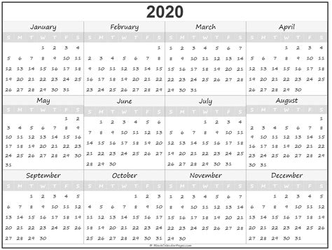 Full Page Printable Calendar 2020 Calendar Templates
