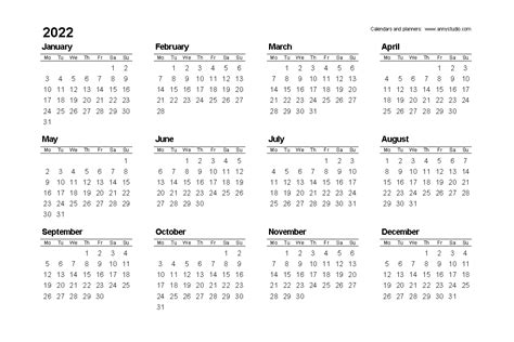 Blank 2022 Pocket Calendar Catholic Liturgical Calendar 2022