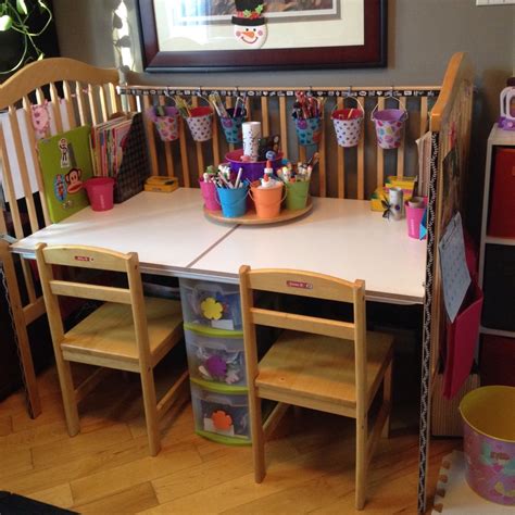 We Upcycled Our Old Drop Side Crib Into An Art Desk Along With A