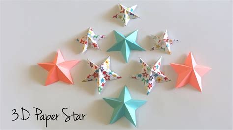 3d Paper Star Origami Star Paper Crafts Easy Christmas Star Paper