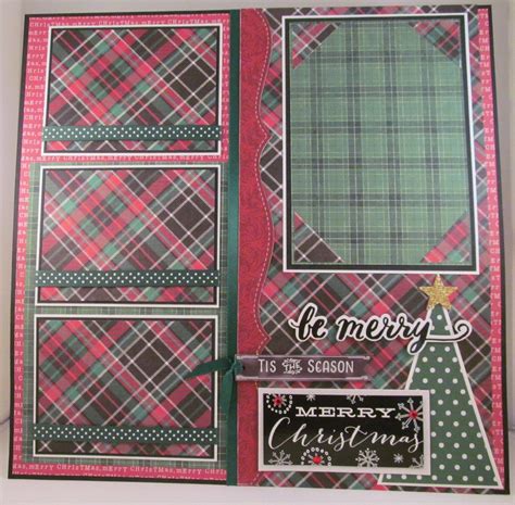 Christmas Plaid 12x12 Premade Scrapbook Page Layout Merry Etsy
