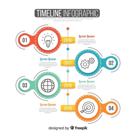 Free Vector Infographic Timeline Template Flat Design