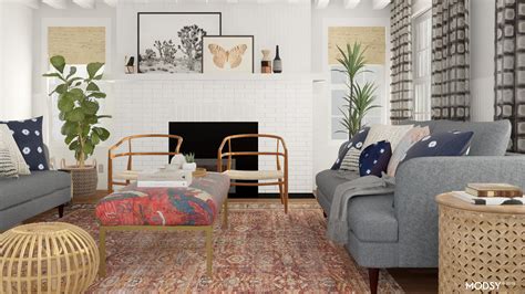 Midcentury living rooms designs ideas are a design concept that is suitable for those of you who like. Cozy Mid-Century Boho Living Room | Mid-Century-Style ...