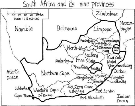 Map Of South Africa And Its Neighbouring Countries
