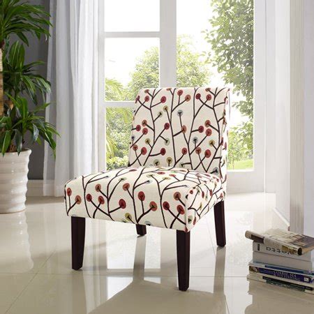It is a chair without arms that has got a soft. Dorel Living Teagan Armless Accent Chair, Floral Pattern ...
