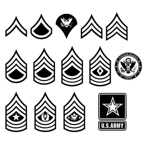Army Enlisted Ranks Svg Vectors Etsy All In One Photos