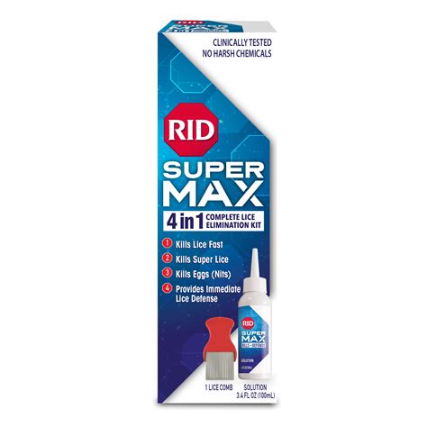 Rid Super Max 4 In 1 Lice Elimination Treatment Kit Kills Lice Super