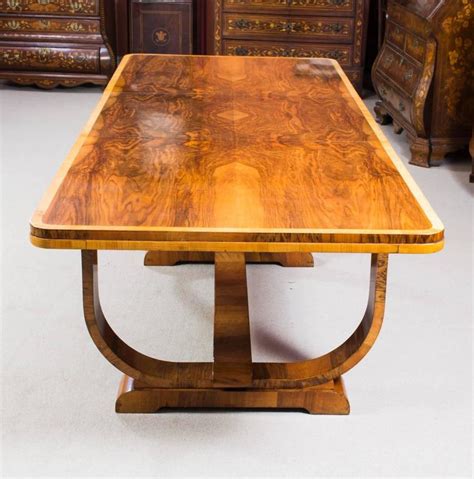 This wonderful kitchen dining table and dining room chairs color combination is matched with any room design. Antique Art Deco Burr Walnut Dining Table and Six Chairs ...