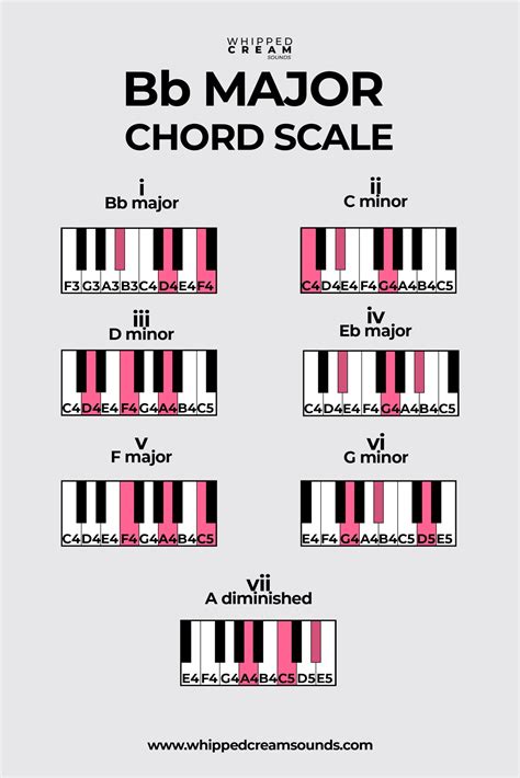 Bb Major Chord Scale Chords In The Key Of Bb Major
