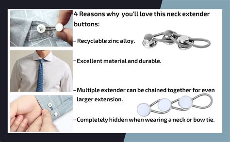 Metal Collar Buttons Extenders Elastic Neck Extender Wonder