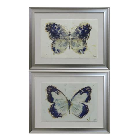 Butterfly 2 Piece Framed Painting Print Set Painting Frames Painting