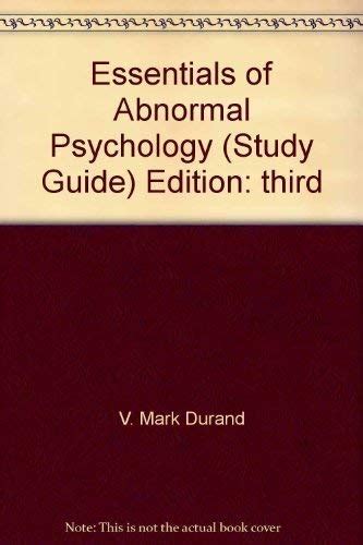 Essentials Of Abnormal Psychology 3rd Edition Study Guide