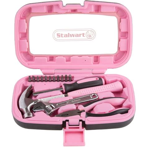 Household Hand Tools Pink Tool Set 15 Piece By Stalwart Set