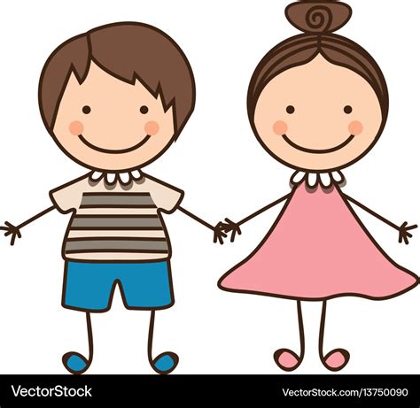 Couple Boy And Girl Cartoons Icon Royalty Free Vector Image