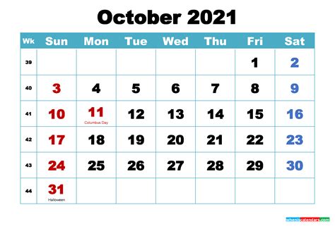 Calendars for 2021 in microsoft word format (.docx file). Free Printable 2021 Calendar October as Word, PDF - Free ...