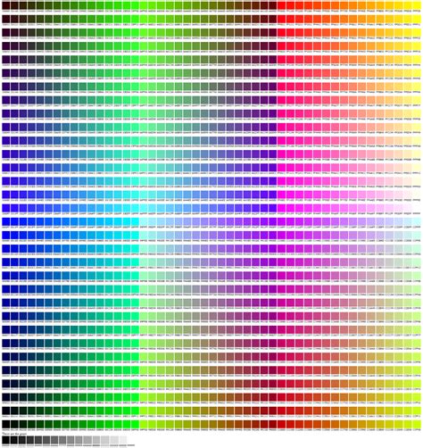 Web Safe Colours Color Palette Challenge Color Chart