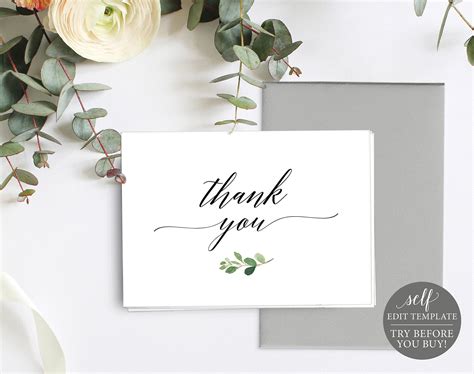 Thank You Card Template Folded Try Before You Buy Fully Editable