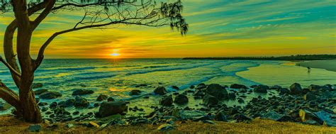 2560x1024 Beautiful Beach Sunset 2560x1024 Resolution Wallpaper Hd