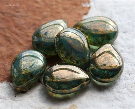 Bronze Oceanic Pears Premium Picasso Czech Teardrop Beads Etsy