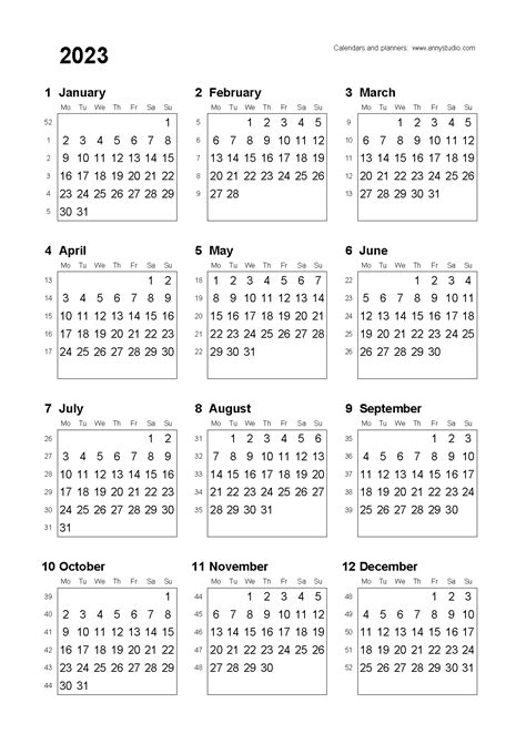 2023 Calendar With Week Numbers 2023 Calender