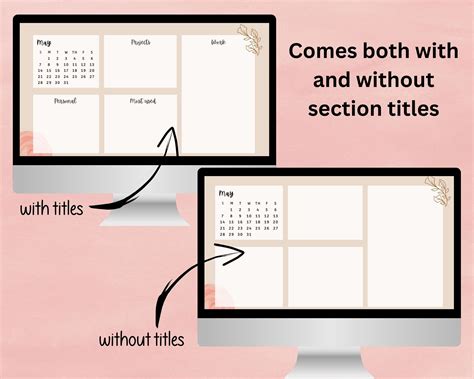 Minimalist Boho Desktop Wallpaper Organizer With Calendar Etsy