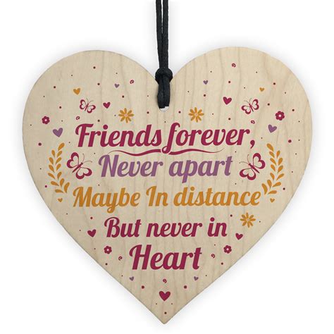 Friends Forever Handmade Wood Heart Sign Friendship Best Friend