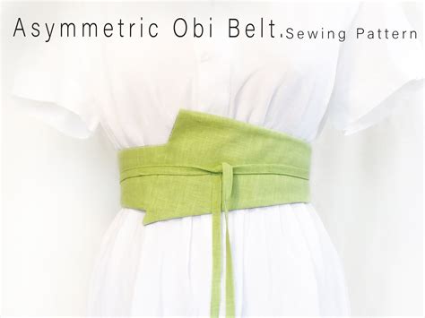Obi Belt Sewing Pattern Fabric Warp Around Asymmetrical Belt With Easy