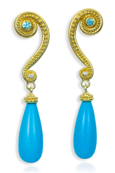 These One Of A Kind Earrings Are Set With Sleeping Beauty Turquoise