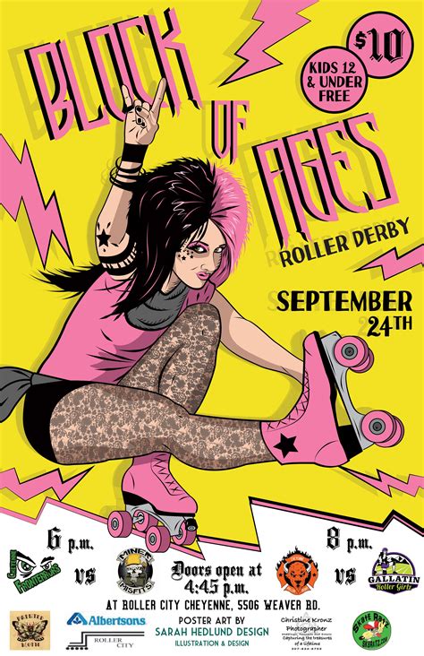 80′s Hair Band Roller Derby Poster For Cheyenne Capidolls Roller Derby