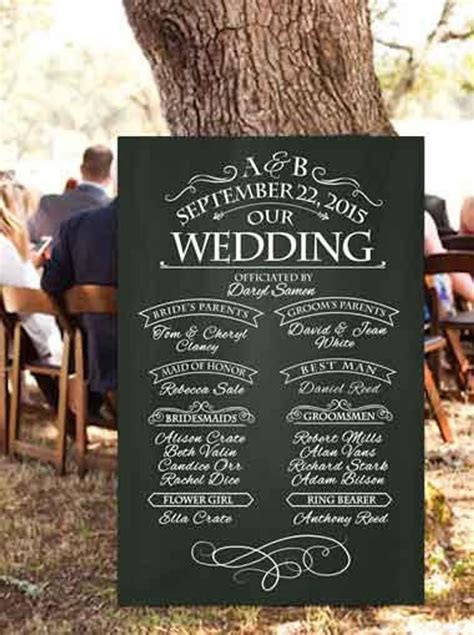 Chalkboard Wedding Program Sign Printable Wedding Program Etsy