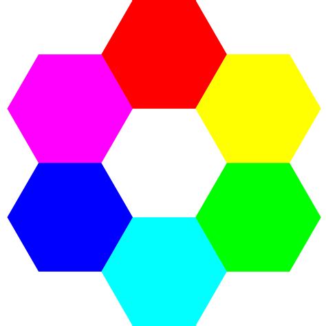 Clipart 6 Color Hexagons